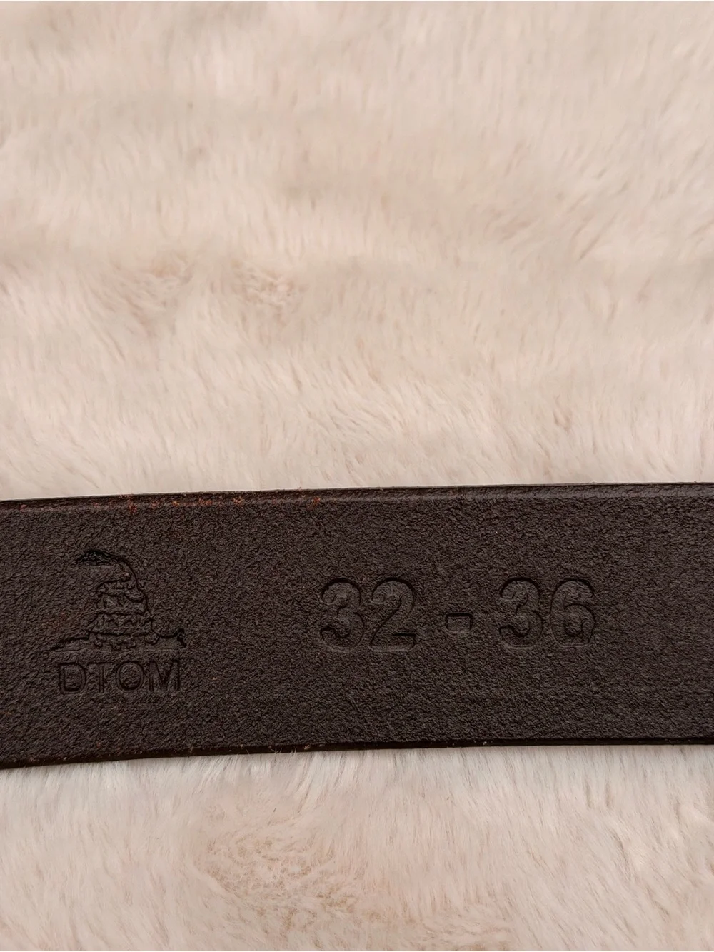 Braided Leather Belt in Dark Brown Size 32-36